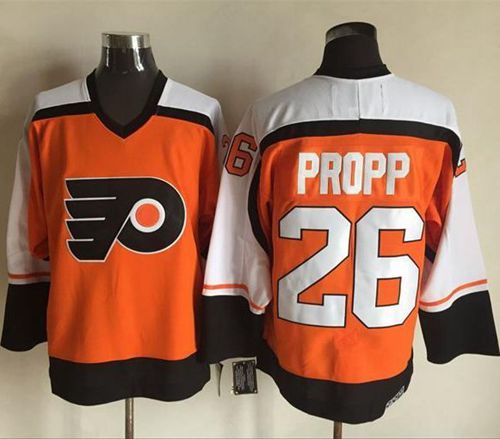 Flyers #26 Brian Propp Orange/Black CCM Throwback Stitched NHL Jersey - Click Image to Close